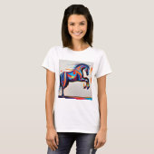 Abstract Paardenpaard Mustang Pony Bronco Colt T-shirt (Voorkant volledig)