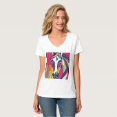 Abstract Paardenpaard Mustang Pony Bronco Colt T-shirt (Voorkant volledig)