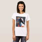 Abstract Paardenpaard Mustang Pony Bronco Colt T-shirt (Voorkant volledig)