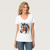 Abstract Paardenpaard Mustang Pony Bronco Colt T-shirt (Voorkant volledig)