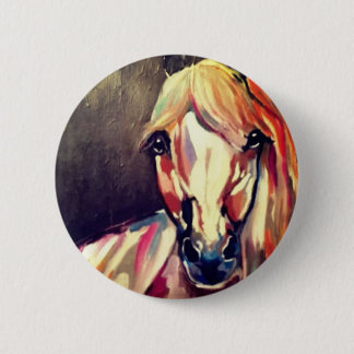 Abstract paardenschilderen ronde button 5,7 cm
