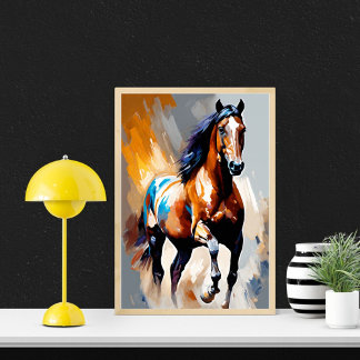 Abstract Paardenwand poster
