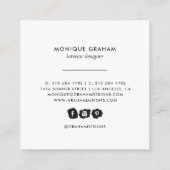 Abstract Paars agate Geode Stone Gold Splatter Vierkante Visitekaartje (Achterkant)