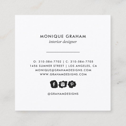 Abstract Paars agate Geode Stone Gold Splatter Vierkante Visitekaartje (Achterkant)