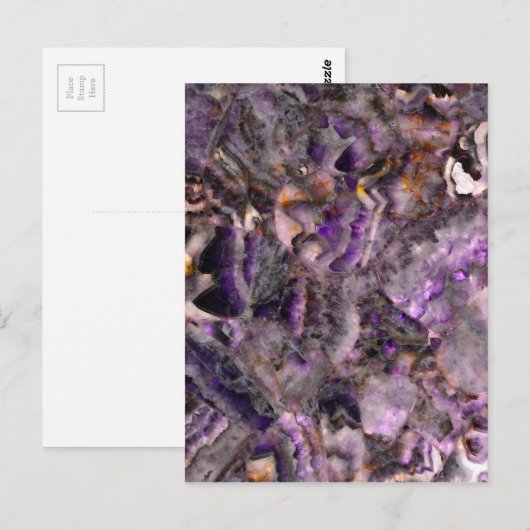 Abstract paars amethyst kwarts marmer graniet briefkaart (Voorkant / Achterkant)