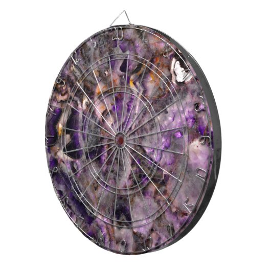 Abstract paars amethyst kwarts marmer graniet dartbord (Voorkant Rechts)