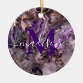 Abstract paars amethyst kwarts marmer graniet keramisch ornament (Voorkant)