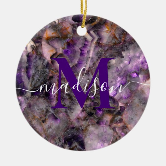 Abstract paars amethyst kwarts marmer graniet keramisch ornament (Voorkant)