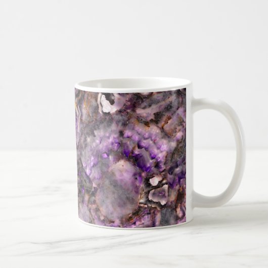 Abstract paars amethyst kwarts marmer graniet koffiemok (Rechts)