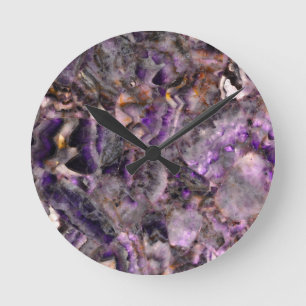 Abstract paars amethyst kwarts marmer graniet ronde klok