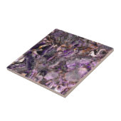 Abstract paars amethyst kwarts marmer graniet tegeltje (Zijkant)
