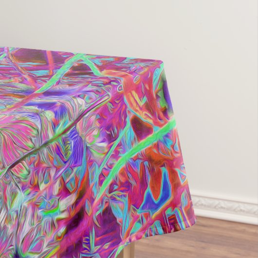 Abstract Paars Aqua en Roze Coneflower Garden Tafelkleed (Voorbeeld)