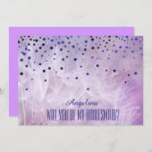 Abstract Paars, ben je mijn bruidsmeisje? Kaart (Voorkant / Achterkant)