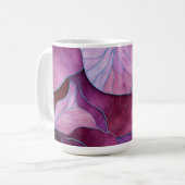 Abstract Paars Blad Patroon Koffiemok (Voorkant links)