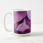 Abstract Paars Blad Patroon Koffiemok (Links)