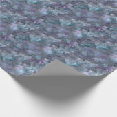 Abstract paars blauw blauwgroen kwarts marmer gran cadeaupapier (Hoek)