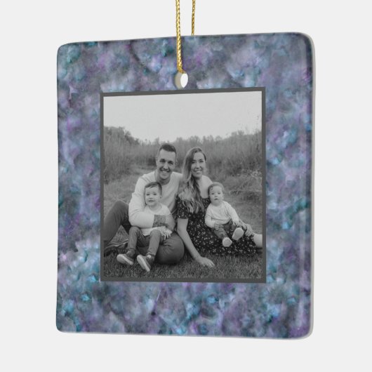 Abstract paars blauw blauwgroen kwarts marmer gran keramisch ornament (Links)