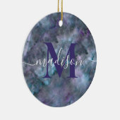 Abstract paars blauw blauwgroen kwarts marmer gran keramisch ornament (Rechts)