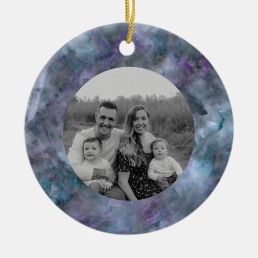 Abstract paars blauw blauwgroen kwarts marmer gran keramisch ornament (Voorkant)