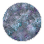 Abstract paars blauw blauwgroen kwarts marmer gran keramische knop (Voorkant)