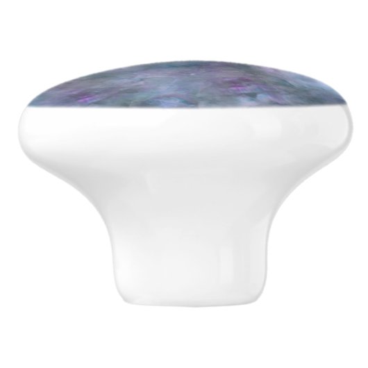 Abstract paars blauw blauwgroen kwarts marmer gran keramische knop (Zijkant)