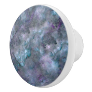 Abstract paars blauw blauwgroen kwarts marmer gran keramische knop