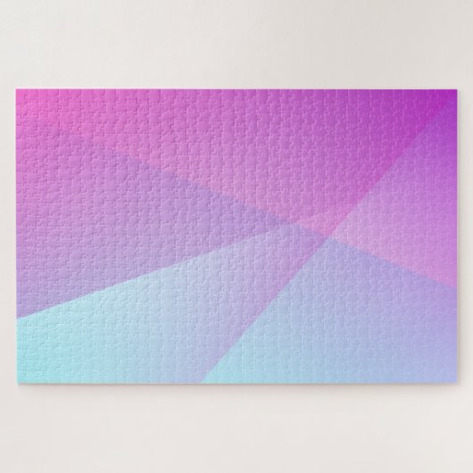 Abstract Paars blauw geometrisch omloopgradiënt Legpuzzel (Horizontaal)