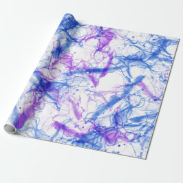 Abstract Paars blauw witte alcohol Inktkunst Cadeaupapier