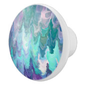 Abstract Paars, Blauwgroen en Turquoise Keramische Knop (Rechts)