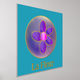 Abstract Paars Blauwgroen warme roze goudkoorts Folie Afdrukken