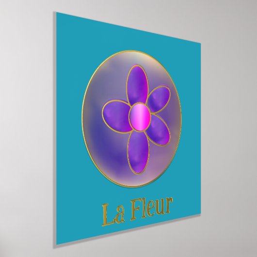 Abstract Paars Blauwgroen warme roze goudkoorts Folie Afdrukken (Laagn)