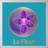 Abstract Paars Blauwgroen warme roze goudkoorts Folie Afdrukken (Voorkant)