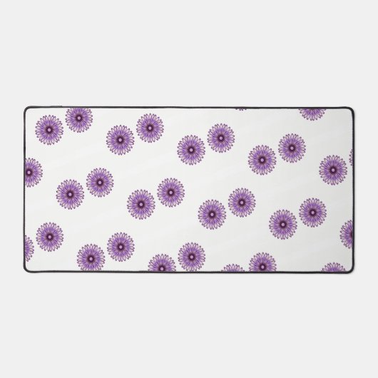 Abstract paars bloemenpatroon op wit bureaumat (Voorkant)
