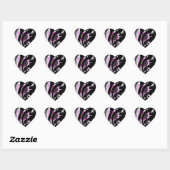 Abstract Paars Bloemhartsticker Hart Sticker (Vel)