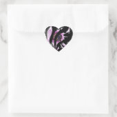Abstract Paars Bloemhartsticker Hart Sticker (Tas)