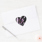 Abstract Paars Bloemhartsticker Hart Sticker (Envelop)