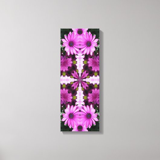 Abstract Paars Daisy Flowers Patroon Canvas Afdruk (Voorkant)