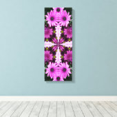 Abstract Paars Daisy Flowers Patroon Canvas Afdruk (Insitu (Houten vloer))