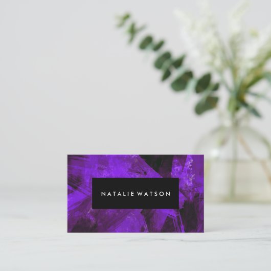 Abstract Paars donker verf Modern Elegant Visitekaartje (Staand voorkant)