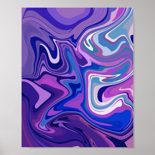 Abstract paars en blauw draaiend ontwerp poster (Voorkant)