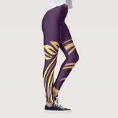 Abstract Paars en geel ontwerp Leggings (Rechts)