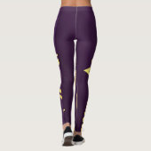 Abstract Paars en geel ontwerp Leggings (Achterkant)