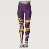 Abstract Paars en geel ontwerp Leggings (Voorkant)