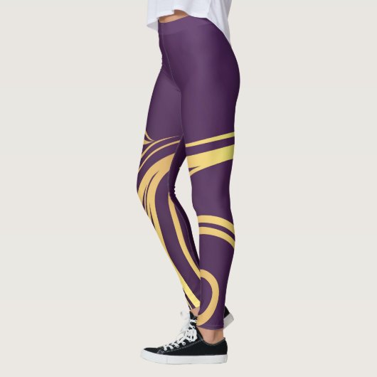 Abstract Paars en geel ontwerp Leggings (Links)