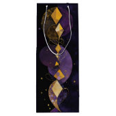 Abstract Paars en goud Wijn Cadeautas (Achterkant)
