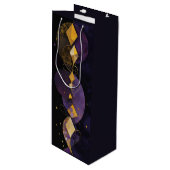 Abstract Paars en goud Wijn Cadeautas (Voorkant Gekanteld)