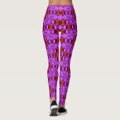 Abstract Paars en goudpatroon Leggings (Achterkant)