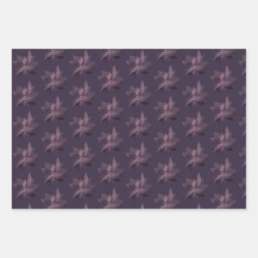 Abstract Paars Floral Exotic Glamour Formal Inpakpapier Vel (Voorkant 2)