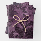 Abstract Paars Floral Exotic Glamour Formal Inpakpapier Vel (In situ)