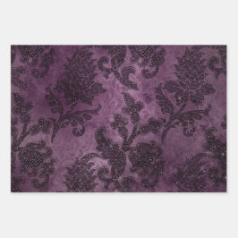 Abstract Paars Floral Exotic Glamour Formal Inpakpapier Vel